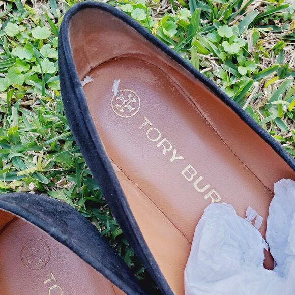 Tory Burch Women's Ruby Smoking Slippers Black Suede Women's - Size 9.5 - Picture 2 of 7